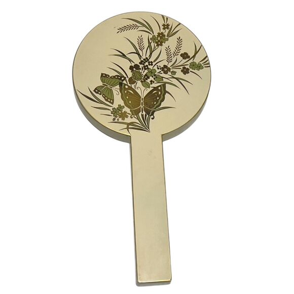 Cho Cho Otagiri Vanity Mirror Set Japan Gold Butterfly Vintage Beautiful - Picture 1 of 8